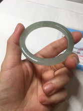 Load image into Gallery viewer, 47mm certified 100% natural type A icy watery oily dark green/gray(老油青) square style jadeite bangle PD27-5818
