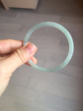 Load image into Gallery viewer, 57mm Certified Type A 100% Natural icy watery white/light green flat slim Jadeite Jade bangle BG222-8572
