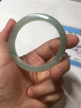 Load image into Gallery viewer, 47mm certified 100% natural type A icy watery oily dark green/gray(老油青) square style jadeite bangle PD27-5818
