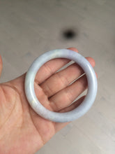 Load image into Gallery viewer, 54mm Certified type A 100%  Natural white/light purple round cut Jadeite bangle AC77-0319
