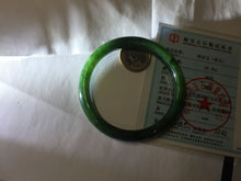 Load image into Gallery viewer, 59.5mm certified 100% Natural dark green/black nephrite (碧玉)  bangle HN48-0136
