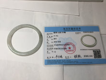 Load image into Gallery viewer, 58.2mm certified 100% natural type A light green white flat jadeite bangle PD28-5815
