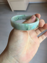 Load image into Gallery viewer, 51.7mm Certified type A 100% Natural sunny green dark green yellow purple with green flying flowers square Jadeite Jade bangle PA71-6940
