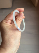 Load image into Gallery viewer, 51.5mm certified Type A 100% Natural light green purple white slim oval Jadeite Jade bangle BG221-8577
