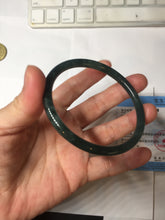 Load image into Gallery viewer, 61mm Certified Type A 100% Natural dark green/blue/gray Guatemala slim round cut Jadeite bangle PD176-2495
