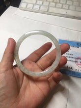 Load image into Gallery viewer, 58.2mm certified 100% natural type A light green white flat jadeite bangle PD28-5815
