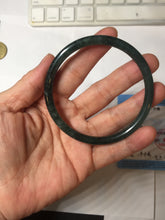 Load image into Gallery viewer, 61mm Certified Type A 100% Natural dark green/blue/gray Guatemala slim round cut Jadeite bangle PD176-2495
