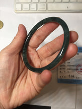Load image into Gallery viewer, 61mm Certified Type A 100% Natural dark green/blue/gray Guatemala slim round cut Jadeite bangle PD176-2495
