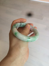 Load image into Gallery viewer, 57.6mm Certified 100% natural Type A sunny green/white jadeite jade bangle AX49-4131
