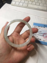 Load image into Gallery viewer, 58.2mm certified 100% natural type A light green white flat jadeite bangle PD28-5815
