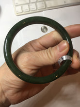 Load image into Gallery viewer, 61mm certified 100% Natural dark green/black nephrite (碧玉) bangle HN69-1573
