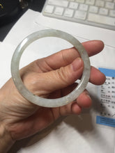 Load image into Gallery viewer, 58.2mm certified 100% natural type A light green white flat jadeite bangle PD28-5815
