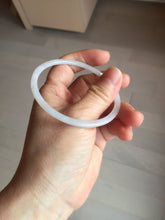 Load image into Gallery viewer, 57mm Certified Type A 100% Natural icy watery white/light purple flat slim Jadeite Jade bangle BG220-8570

