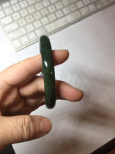 Load image into Gallery viewer, 61mm certified 100% Natural dark green/black nephrite (碧玉) bangle HN69-1573
