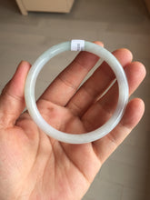Load image into Gallery viewer, 56.8mm certified Type A 100% Natural light green/white/purple slim round cut Jadeite Jade bangle E135-3951
