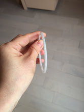 Load image into Gallery viewer, 57mm Certified Type A 100% Natural icy watery white/light purple flat slim Jadeite Jade bangle BG220-8570
