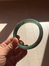 Load image into Gallery viewer, 61.5mm Certified Type A 100% Natural Light Green/Blue/Gray With Flying Snow Guatemala Jadeite Bangle PH263-1244
