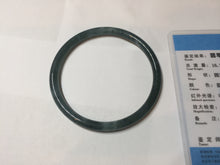 Load image into Gallery viewer, 59.5mm Certified Type A 100% Natural dark green/blue/gray Guatemala slim round cut Jadeite bangle PD177-2483

