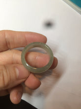 Load image into Gallery viewer, 22mm size12 3/4 100% natural type A icy watery light green/gray jadeite jade band ring AZ96
