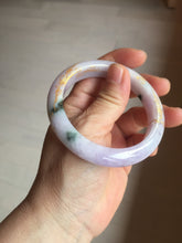 Load image into Gallery viewer, 56mm Certified 100% Natural type A green/light purple carved and golden-painted Jadeite Jade bangle PC70-(8712)
