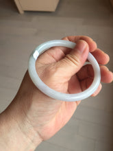 Load image into Gallery viewer, 56.8mm certified Type A 100% Natural light green/white/purple slim round cut Jadeite Jade bangle E135-3951
