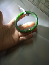 Load image into Gallery viewer, 61mm certified 100% Natural dark green/black nephrite (碧玉) bangle HN69-1573
