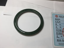 Load image into Gallery viewer, 59.3mm certified 100% Natural dark green/black nephrite (碧玉)  bangle HN50-0137
