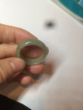 Load image into Gallery viewer, 22mm size12 3/4 100% natural type A icy watery light green/gray jadeite jade band ring AZ96
