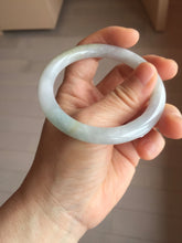 Load image into Gallery viewer, 54mm Certified Type A 100% Natural light green/white round cut Jadeite bangle PA233-9880
