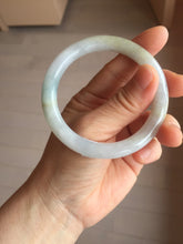 Load image into Gallery viewer, 54mm Certified Type A 100% Natural light green/white round cut Jadeite bangle PA233-9880
