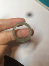 Load image into Gallery viewer, 22mm size12 3/4 100% natural type A icy watery light green/gray jadeite jade band ring AZ96
