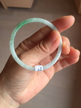 Load image into Gallery viewer, 50.5mm certified 100% natural Type A sunny green/white thin flat jadeite jade bangle BG219-8578
