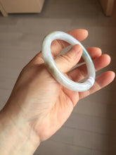 Load image into Gallery viewer, 54mm Certified Type A 100% Natural light green/white round cut Jadeite bangle PA233-9880
