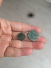 Load image into Gallery viewer, 100% natural  icy watery dark green/gray jadeite jade safe and sound couple pendant pair BG4
