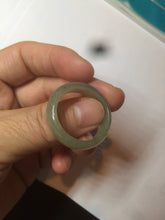 Load image into Gallery viewer, 22mm size12 3/4 100% natural type A icy watery light green/gray jadeite jade band ring AZ96
