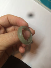 Load image into Gallery viewer, 22mm size12 3/4 100% natural type A icy watery light green/gray jadeite jade band ring AZ96
