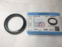 Load image into Gallery viewer, 58.5mm Certified 100% natural Type A dark green/black jadeite bangle PD30-9770
