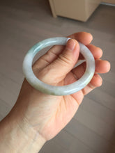 Load image into Gallery viewer, 54mm Certified Type A 100% Natural light green/white round cut Jadeite bangle PA233-9880

