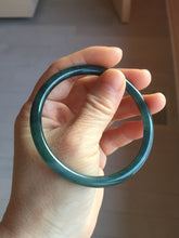 Load image into Gallery viewer, 58.8mm Type A 100% Natural dark green/blue/gray Guatemala slim round cut Jadeite bangle PH101
