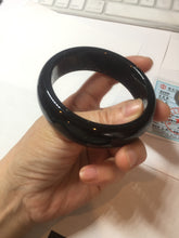 Load image into Gallery viewer, 58mm 100% Natural dark green/black meteorite Stellar Night sky broad style nephrite Jade bangle HF116-1263
