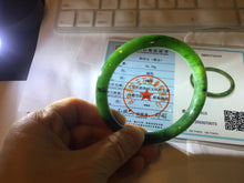 Load image into Gallery viewer, 59.3mm certified 100% Natural dark green/black nephrite (碧玉)  bangle HN50-0137
