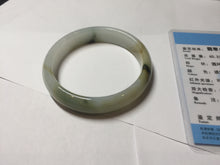 Load image into Gallery viewer, 53.9mm certified natural 100% natural Type A light green/yellow with green floating flowers jadeite jade bangle PA231-4999

