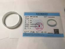 Load image into Gallery viewer, 51.5mm certified Type A 100% Natural icy light green clear white thin style Jadeite jade bangle PH43-9642
