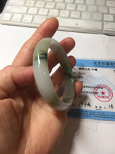 Load image into Gallery viewer, 53.9mm certified natural 100% natural Type A light green/yellow with green floating flowers jadeite jade bangle PA231-4999
