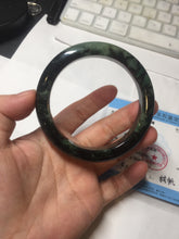 Load image into Gallery viewer, 58.5mm Certified 100% natural Type A dark green/black jadeite bangle PD30-9770
