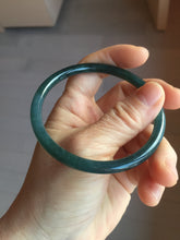 Load image into Gallery viewer, 58.8mm Type A 100% Natural dark green/blue/gray Guatemala slim round cut Jadeite bangle PH101
