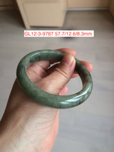 Load image into Gallery viewer, 56-57mm Type A 100% Natural dark green/black Jadeite Jade bangle (with defects) group GL12
