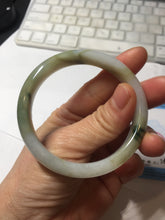 Load image into Gallery viewer, 53.9mm certified natural 100% natural Type A light green/yellow with green floating flowers jadeite jade bangle PA231-4999
