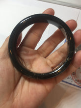 Load image into Gallery viewer, 60.4mm 100% Natural dark green/black meteorite Stellar Night sky broad style nephrite Jade bangle HF117-1025
