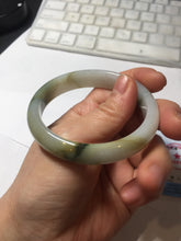 Load image into Gallery viewer, 53.9mm certified natural 100% natural Type A light green/yellow with green floating flowers jadeite jade bangle PA231-4999
